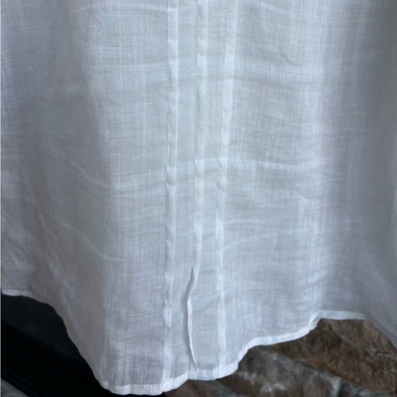 Zimmermann White Blouse Ruffle and Brown Embroidered Trim, Size 0 XS - Picture 6 of 11